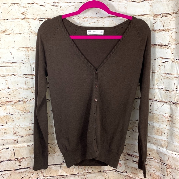 Zara Sweaters - ZARA brown cardigan size medium